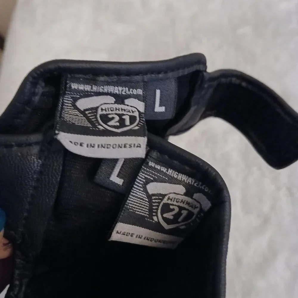 Highway 21 Black Ivy Knuckle Guard Leather Gloves Ladies Biker Chick Riding Gear